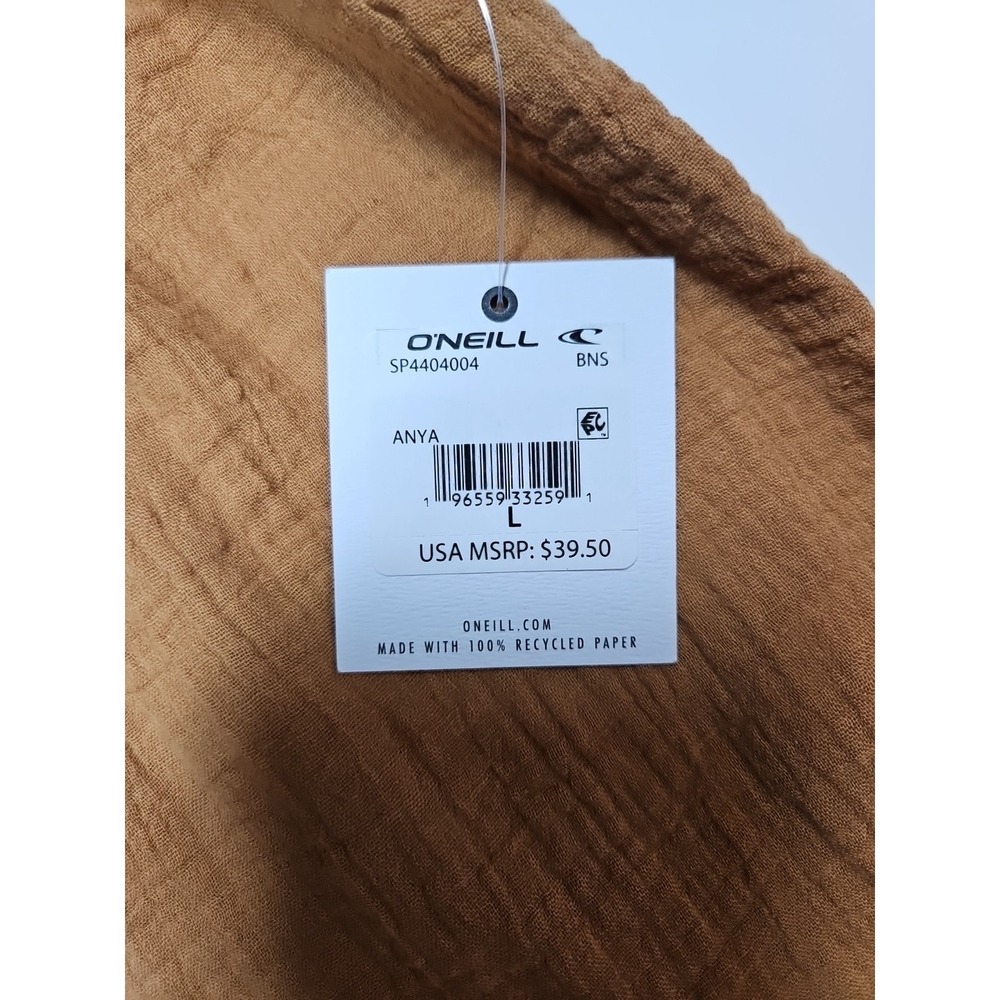 O'Neill Womens Brown Lightweight Adjustable Tank‎ Top Size Large NWT - Picture 5 of 9